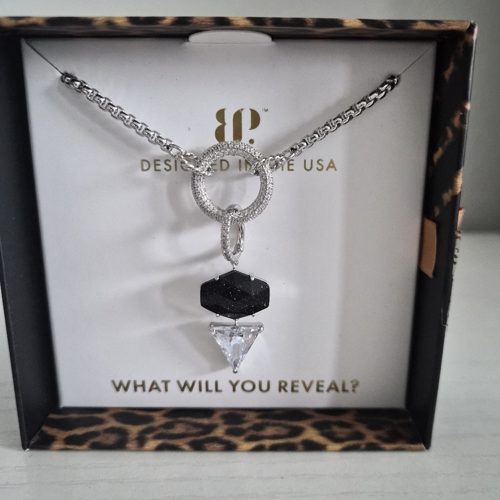 Elegant Silver and Black Necklace